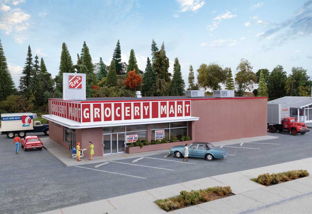 Walthers Cornerstone 4117 HO Scale Vintage Grocery Store - Kit - 12-5/8 x 7-15/16 x 3-3/4" 32 x 20 x 9.5cm