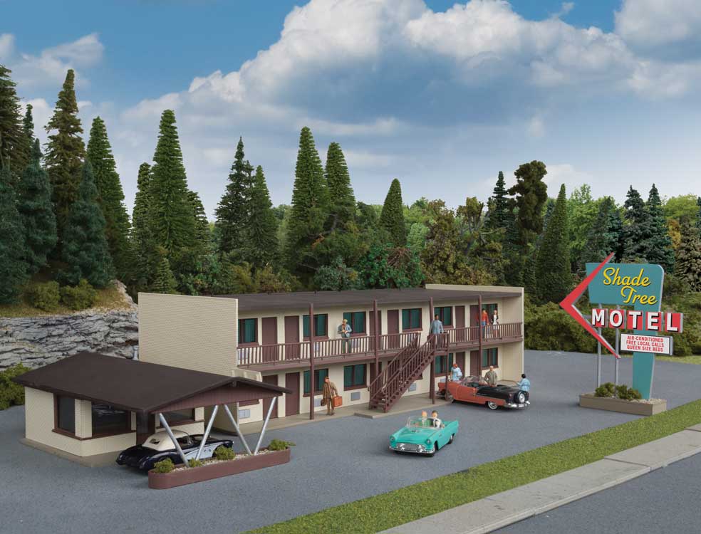 Walthers Cornerstone 3488 HO Scale Vintage Motor Hotel - Kit - 10-3/16 x 4 x 2-5/8" 25.8 x 10.1 x 6.6cm