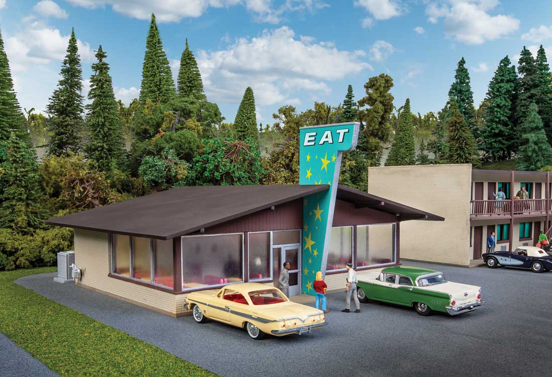 Walthers Cornerstone 3489 HO Scale Vintage Motor Restaurant - Kit - 6-3/4 x 5-5/8 x 3-1/4" 17.1 x 14.2 x 8.2cm