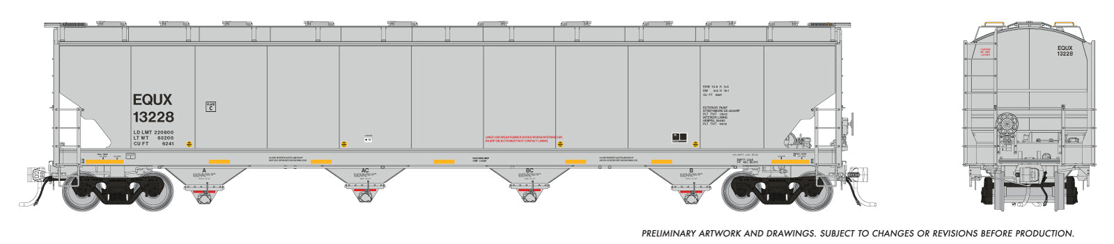 Rapido HO Trinity 6241 Covered Hopper: EQUX - : Single Car