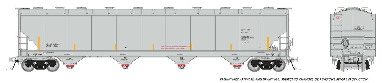 Rapido HO Trinity 6241 Covered Hopper: Data Only Grey: Single Car
