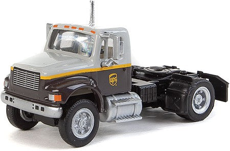 Walthers SceneMaster 11194 HO Scale International(R) 4900 Single-Axle Semi Tractor Only - Assembled - UPS Freight(SM) (gray, gold, brown)