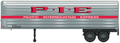 Walthers SceneMaster 2411 HO Scale 35' Fluted-Side Trailer 2-Pack - Assembled - Pacific Intermountain Express (silver, red, white)