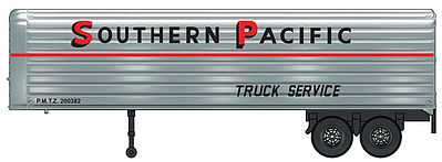 Walthers SceneMaster 2412 HO Scale 35' Fluted-Side Trailer 2-Pack - Assembled - Southern Pacific(TM) (silver, red, black)