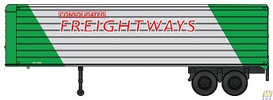 Walthers SceneMaster 2414 HO Scale 35' Fluted-Side Trailer 2-Pack - Assembled - Consolidated Freightways