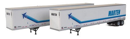 Walthers SceneMaster 2465 HO Scale 53' Stoughton Trailer 2-Pack - Assembled - Marten (white, blue)