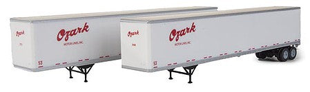 Walthers SceneMaster 2466 HO Scale 53' Stoughton Trailer 2-Pack - Assembled - Ozark (white, red)