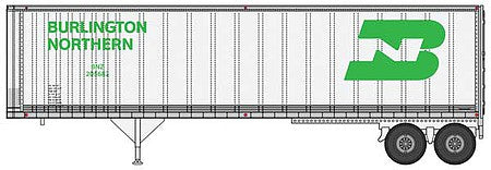 Walthers SceneMaster 2510 HO Scale 40' Trailmobile Trailer 2-Pack - Assembled - Burlington Northern (white, Cascade Green, Large BN Logo)