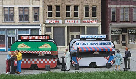 Walthers SceneMaster 2903 HO Scale Pizza and Hamburger Food Trailers - Kit