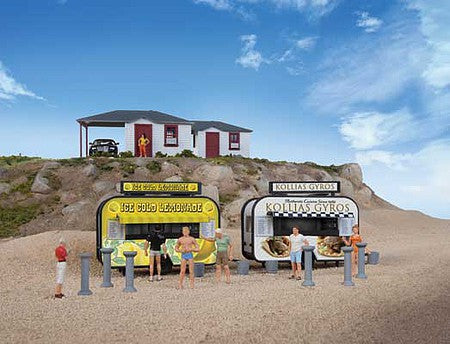 Walthers SceneMaster 2906 HO Scale Gyro and Lemonade Food Trailers - Kit