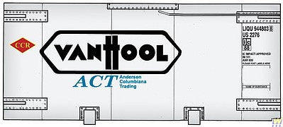 Walthers SceneMaster 8111 HO Scale 20' Tank Container - Kit - Vanhool (white, black)
