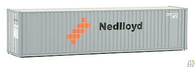 Walthers SceneMaster 8219 HO Scale 40' Hi-Cube Corrugated Container w/Flat Roof - Assembled - Nedlloyd (gray, orange, black)