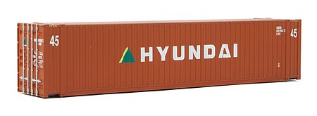 Walthers SceneMaster 8562 HO Scale 45' CIMC Container - Assembled - Hyundai (orange, white)