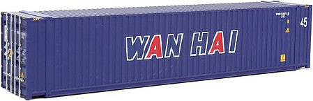 Walthers SceneMaster 8574 HO Scale 45' CIMC Container - Assembled - Wan Hai (blue, white, red)