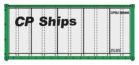 Walthers SceneMaster 8654 HO Scale 20' Smooth-Side Container - Ready to Run - CP Ships (white, dark green, green; no Multi-Mark)