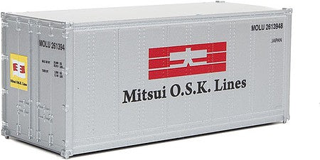 Walthers SceneMaster 8665 HO Scale 20' Smooth-Side Container - Ready to Run - Mitsui OSK (white, blue, red)
