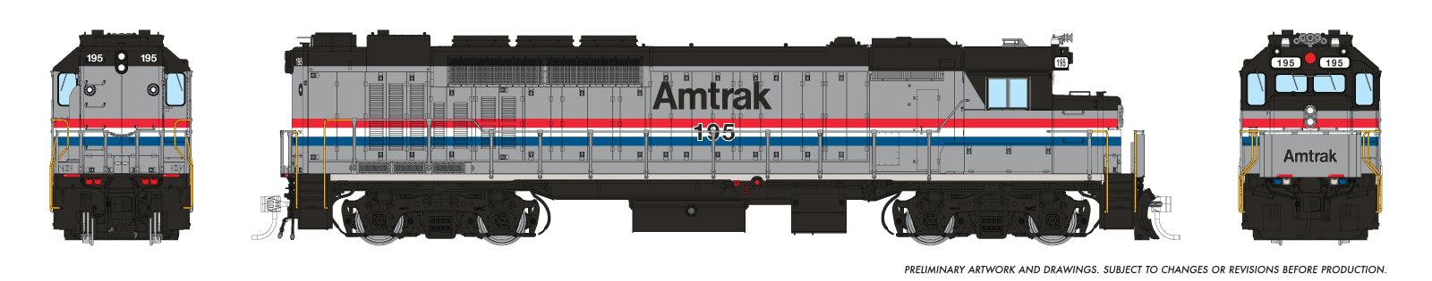 Rapido HO GP40TC (DC/Silent): Amtrak - Phase 3: #195