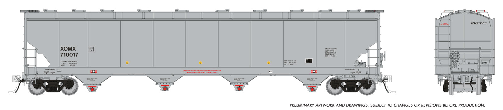 Rapido HO Trinity 6221 Covered Hopper: XOMX - : Single Car