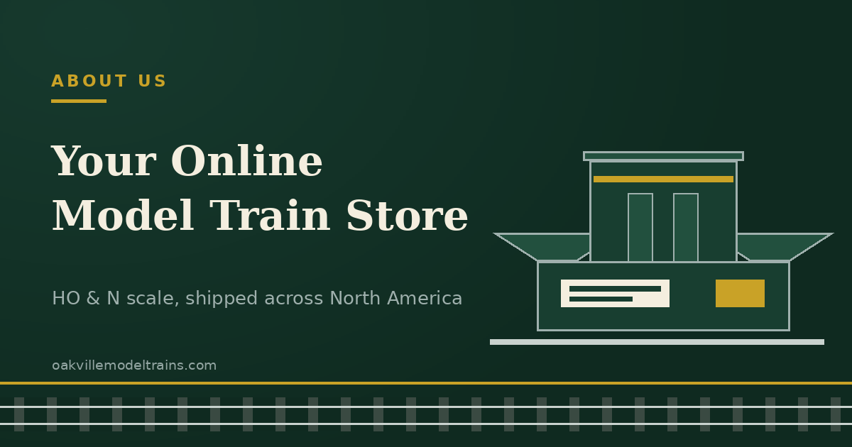 Model boxcar packed in an open shipping carton on track - Oakville Model Trains Depot