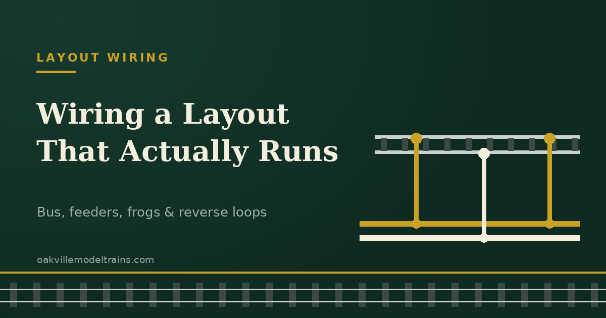 Model railroad wiring guide — power bus and feeder drops to the rails, Oakville Model Trains Depot
