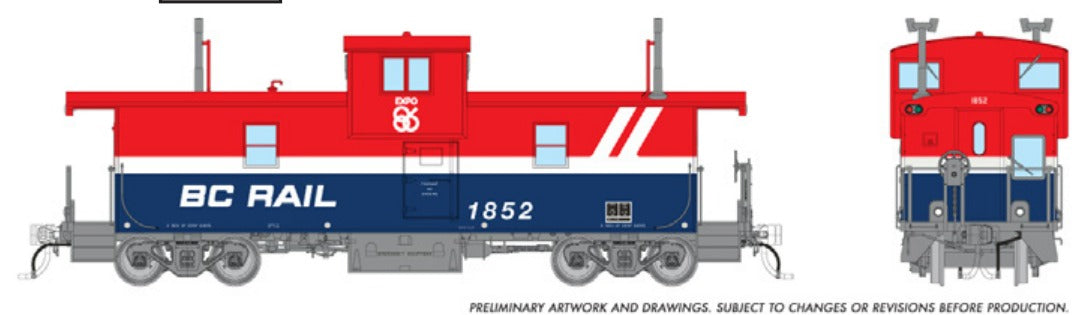 Rapido HO BC Rail Squamish caboose hockey stick scheme