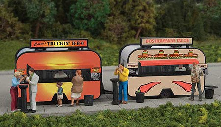 Walthers SceneMaster 2904 HO Scale BBQ and Taco Food Trailers - Kit