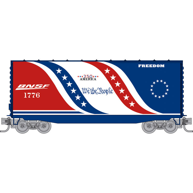 Micro-Trains 101 100 826 N scale Freedom - BNSF 40' Smooth Side High-Cube Box Car
