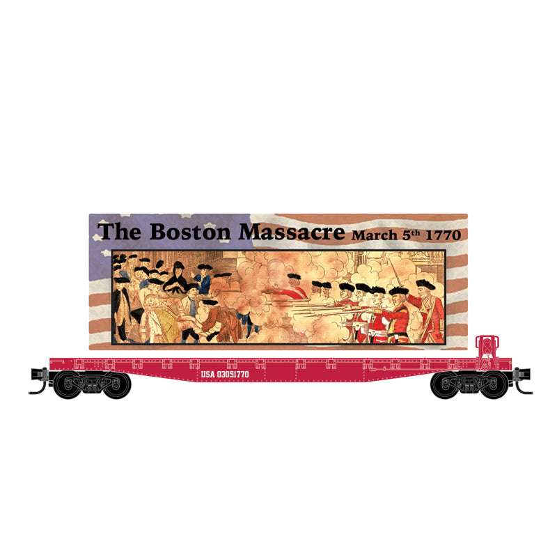 Micro-Trains 250th Anniversary of the USA 13-Car Series (N scale) 50' Flat Car with Custom Billboard Load