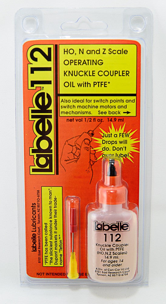 Labelle 112 Knuckle Coupler Oil with PTFE for HO, N & Z Scale