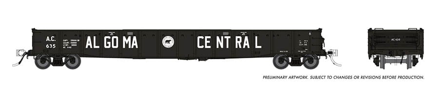 Rapido 50046A HO 52'6 Gondola Algoma Central side view