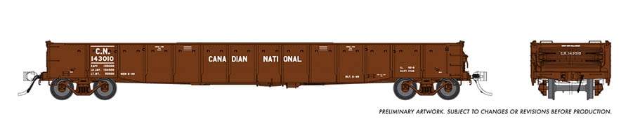 Rapido 50048A HO 52'6 Gondola CN Delivery side view