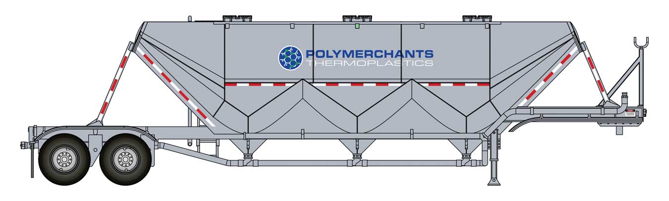 Walthers SceneMaster 2622 HO Scale Dry Bulk Semi Trailer - Assembled - Polymerchant