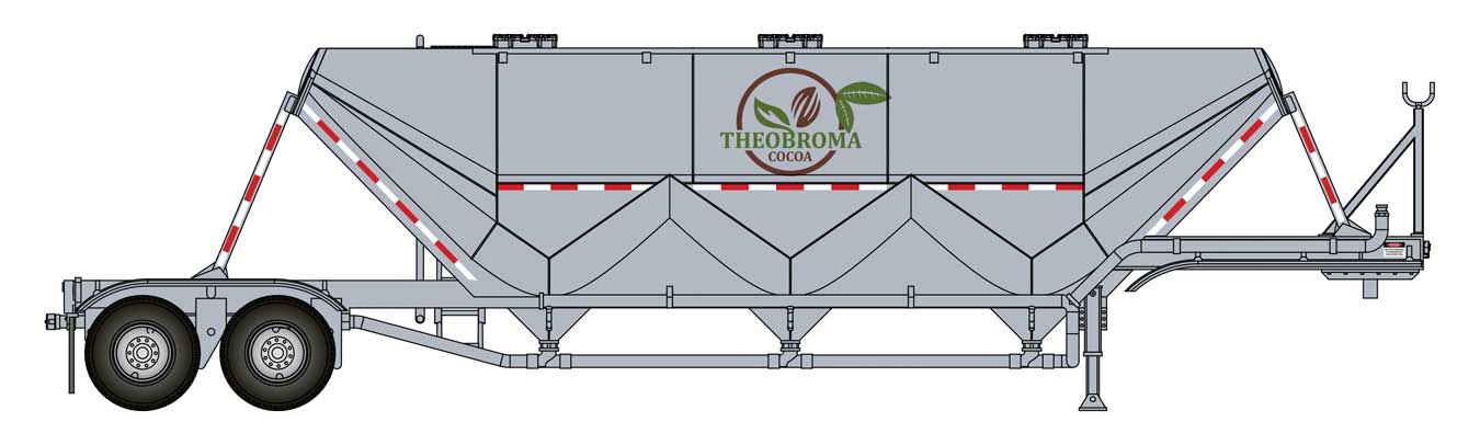 Walthers SceneMaster 2625 HO Scale Dry Bulk Semi Trailer - Assembled - Theobroma