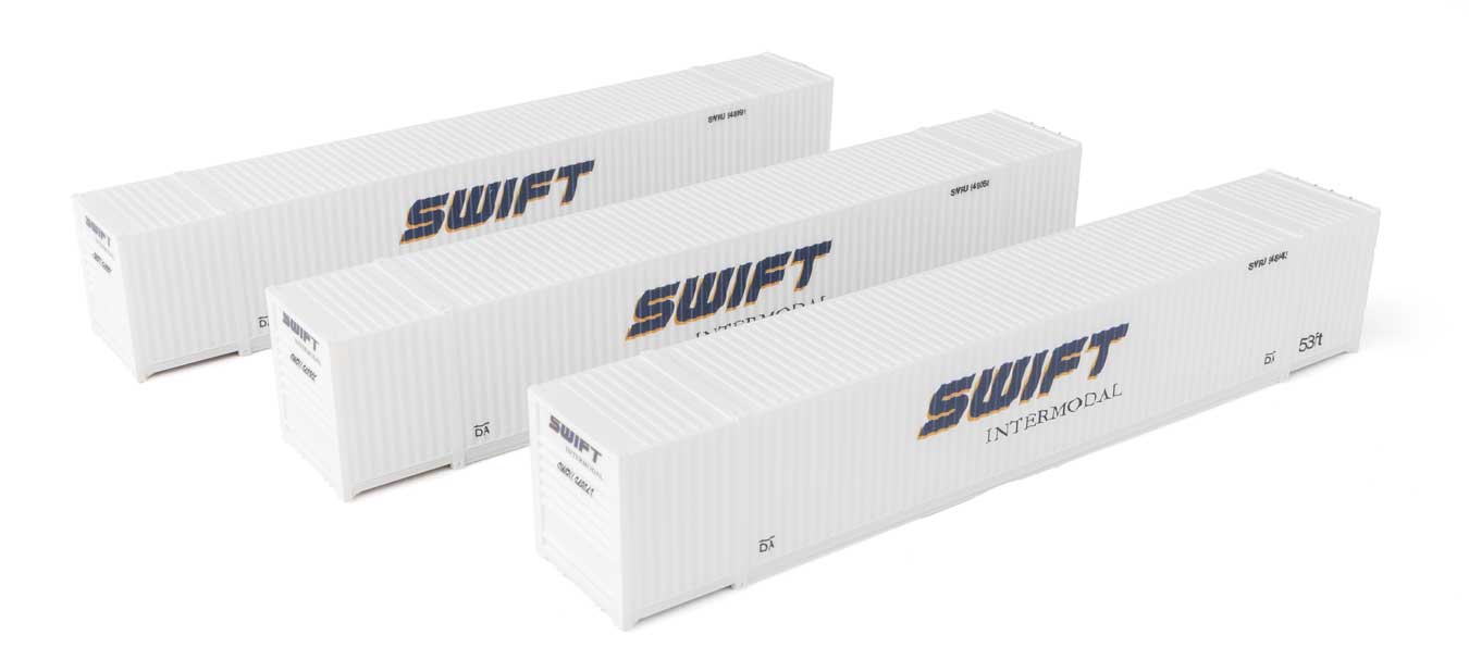 Walthers SceneMaster 18505 HO Scale 53' Singamas Corrugated Side Container 3-Pack Swift