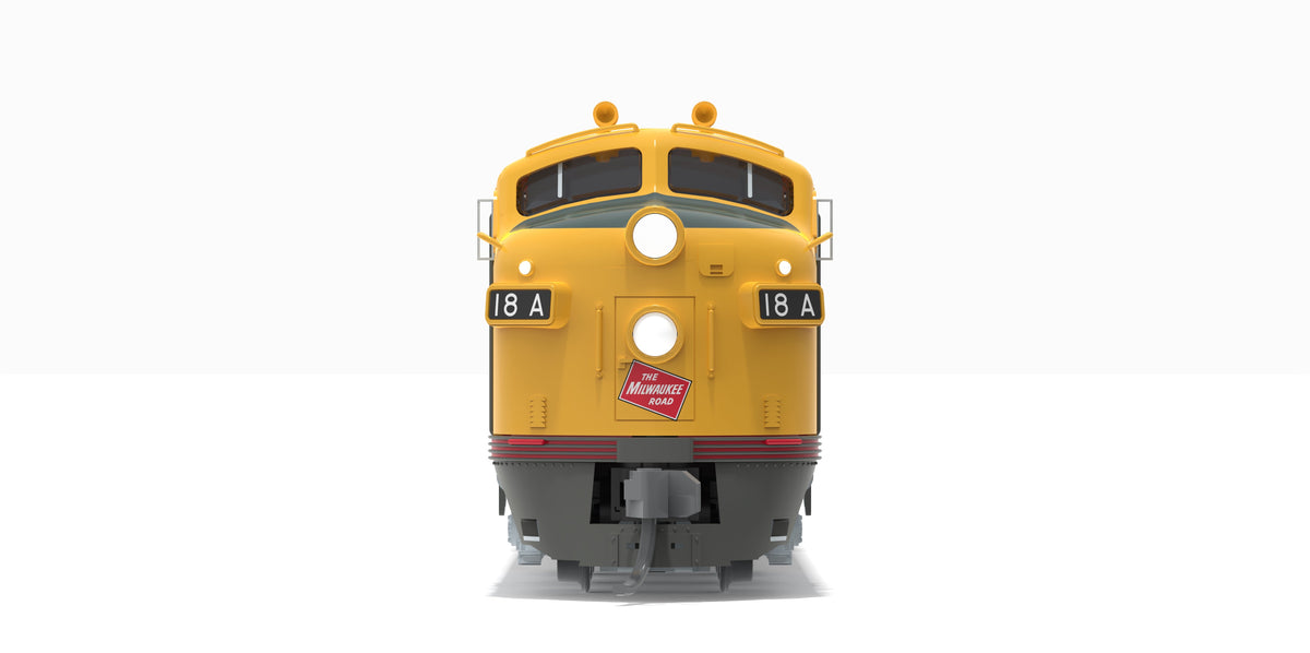 Broadway Limited Imports 10220 N EMD E7A, MILW 18A, Yellow & Gray Streamliner Scheme, Paragon4 Sound/DC/DCC, N - view 7