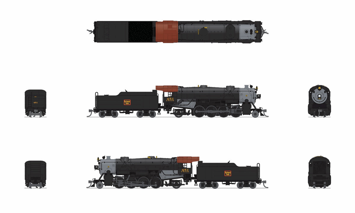 Broadway Limited Imports 10050 N USRA Heavy Mikado, CBQ (FWD) 451, Paragon4 Sound/DC/DCC, N - view 8