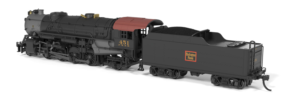 Broadway Limited Imports 10050 N USRA Heavy Mikado, CBQ (FWD) 451, Paragon4 Sound/DC/DCC, N - view 3