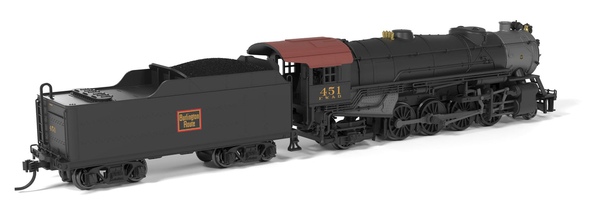 Broadway Limited Imports 10050 N USRA Heavy Mikado, CBQ (FWD) 451, Paragon4 Sound/DC/DCC, N - view 4