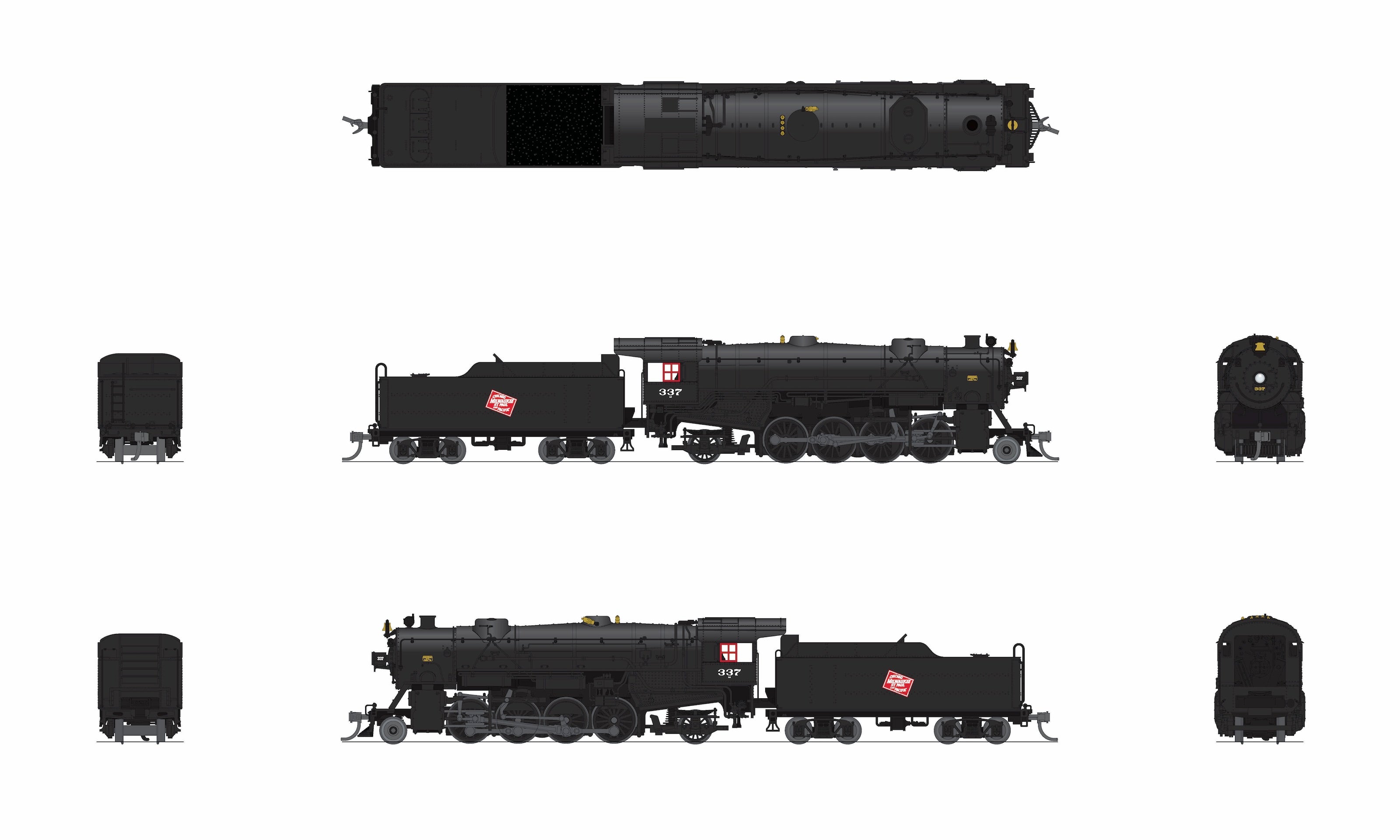 BLI 10054 N USRA Heavy Mikado MILW 337 - underside view