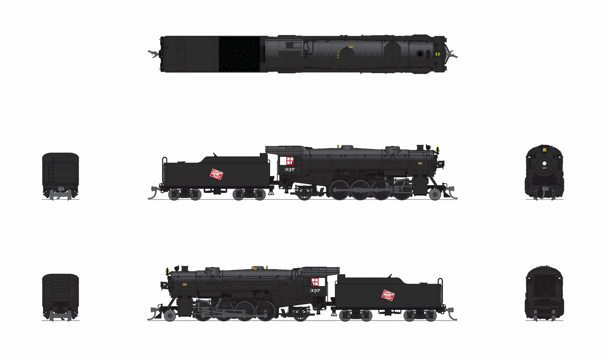Broadway Limited Imports 10056 N USRA Heavy Mikado, MILW 337, No-Sound / DCC-Ready, N - view 2