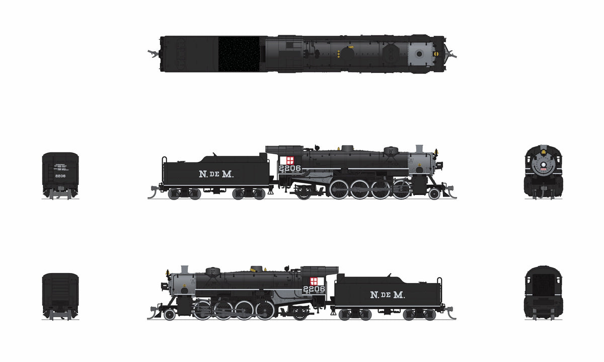 Broadway Limited Imports 10080 N USRA Light Mikado, NdeM 2206, Paragon4 Sound/DC/DCC, N - view 8