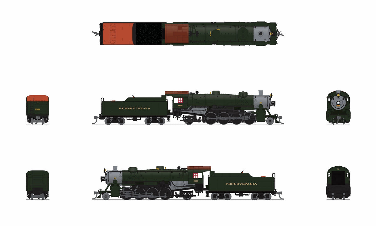 Broadway Limited Imports 10087 N USRA Light Mikado, PRR 9631, No-Sound / DCC-Ready, N - view 2