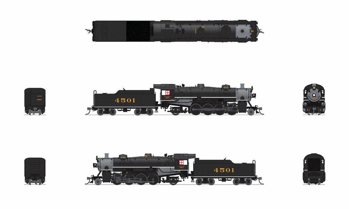Broadway Limited Imports 10089 N USRA Light Mikado, SOU 4501, Black Boiler, No-Sound / DCC-Ready, N - view 8