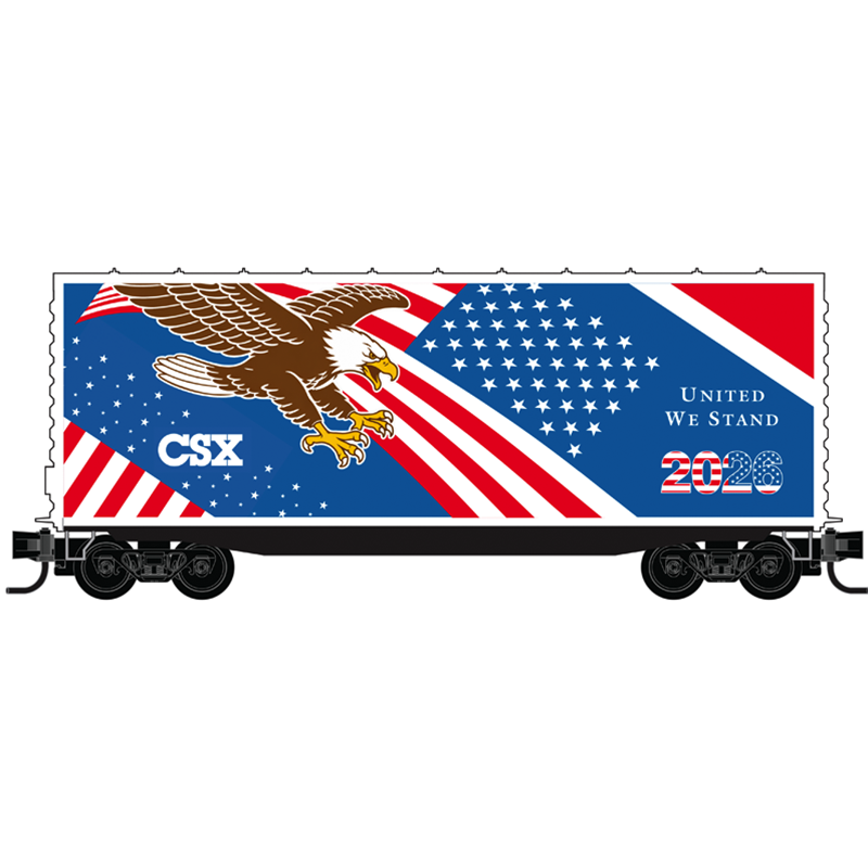Micro-Trains 101 100 827 N scale Freedom - CSX 40' Smooth Side High-Cube Box Car