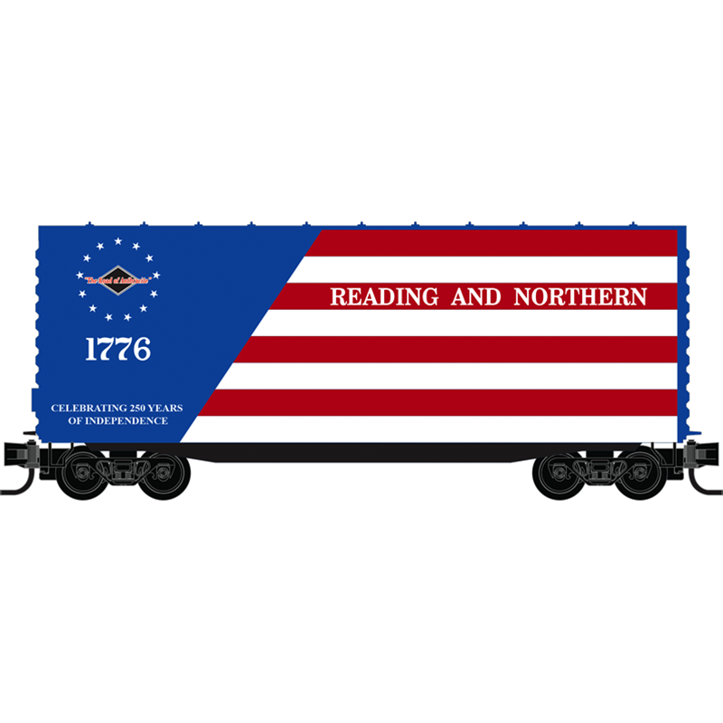Micro-Trains 101 100 830 N scale Freedom - Reading and Northern 40' Smooth Side High-Cube Box Car
