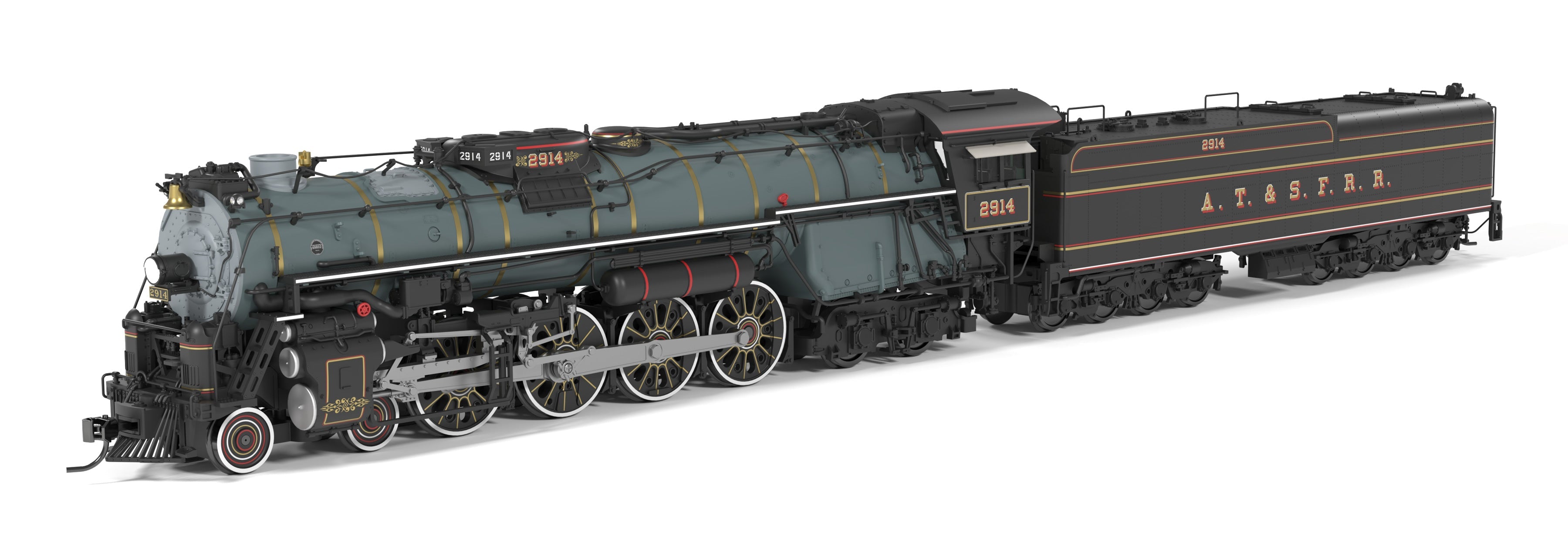 Broadway Limited Imports 10118 HO ATSF Class 2900 4-8-4 Atchison, Topeka and Santa Fe 2914 Fantasy Paint - main view