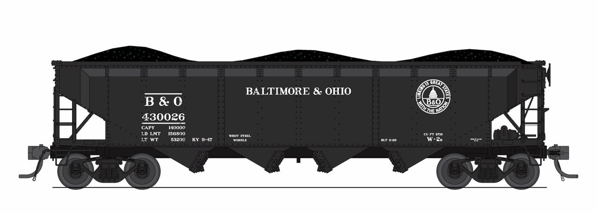 Broadway Limited Imports 10377 N ARA 70-ton 4-Bay Hopper, Mixed Variety Pack, B&O / C&O / MILW, 6-pack