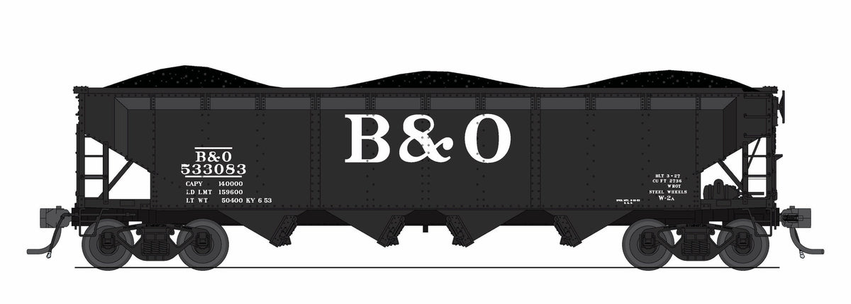 Broadway Limited Imports 10368 N ARA 70-ton 4-Bay Hopper, B&O W2b, Big "B&O" Scheme, 6-pack B