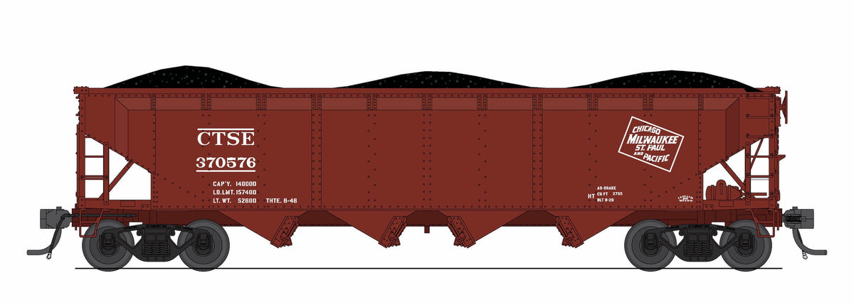 Broadway Limited Imports 10372 N ARA 70-ton 4-Bay Hopper, MILW, Oxide Red w/ White, 6-pack B