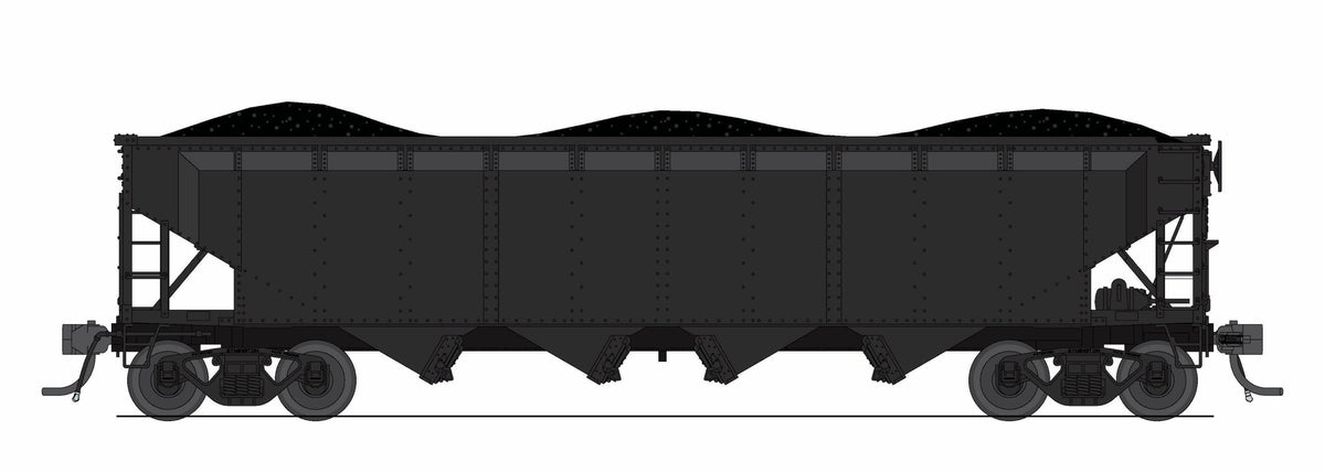 Broadway Limited Imports 10378 N ARA 70-ton 4-Bay Hopper, Unlettered, Painted Black, 6-pack
